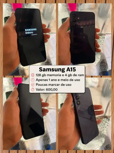 Samsung a15 seminovo traseira de vidro