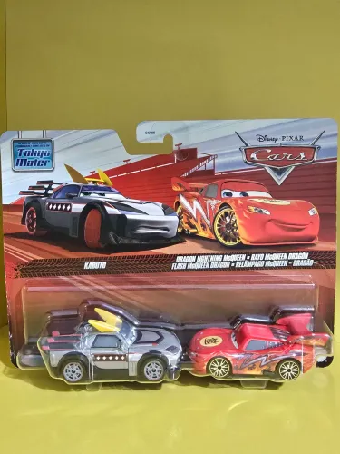 Pack c/2 Miniaturas Cars Kabuto + Relâmpago Mcqueen Dragão Lacrado
