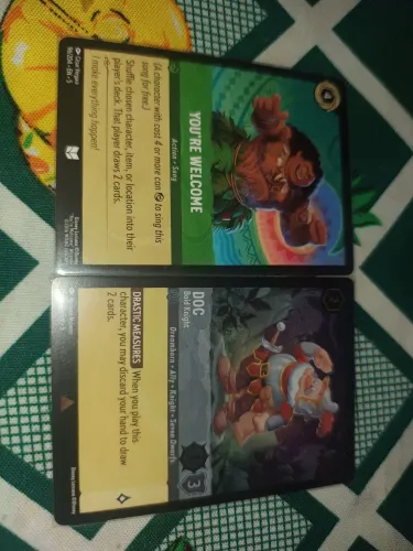 Lote cards lorcana Vendo ou troco por outras cartas do meu interesse DOC+ YOU'RE WELCOME