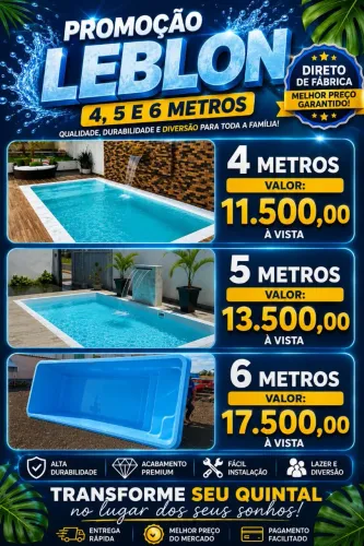 Piscina de fibra Modelo Leblon