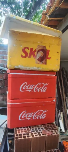 Caixa térmica isopor 170 litro + 2 da coca 100 litros novos