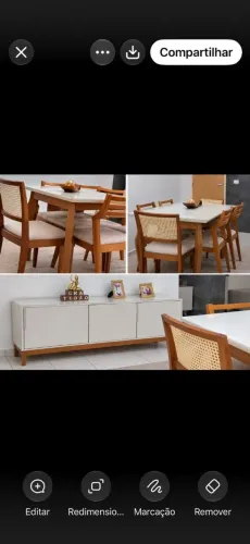 Mesa com 6 cadeiras e aparador,da Jacaúna