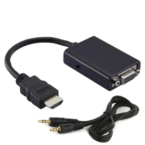 Cabo MD9 Adaptador HDMI Para Vga + Audio