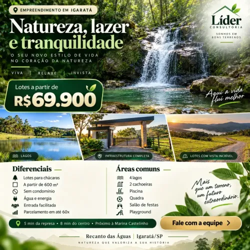 LOTES PARA CHACARA EM IGARATÁ SEM FINANCIAMENTO!
