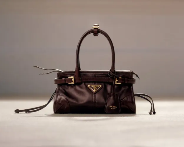 Prada Bolsa Pequena Em Nylon E Couro Mulher