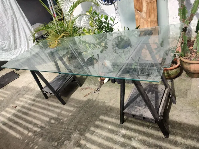 mesa de vidro blindex 10mm medidas 80 x 210