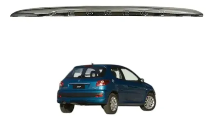 Friso Cromado Tampa Traseira Peugeot 207 1.4 8v 2011 2012 Prateado