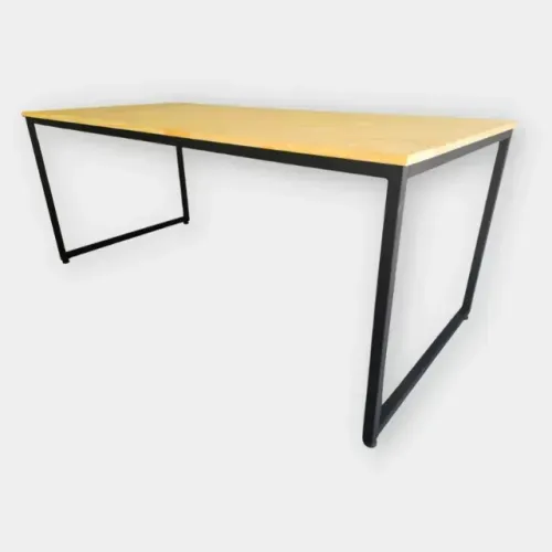 Mesa Industrial 160x80 Reforçada | Madeira Natural e Aço