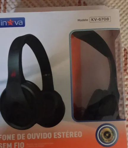 Fone de ouvido Bluetooth com microfone entrada para cartão de memória rádio AM FM da inova