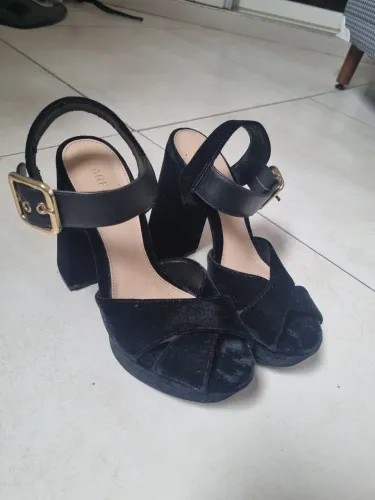Sandália Arezzo Nobuck Preta Meia Pata 37