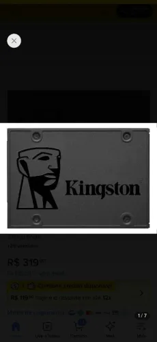 SSD SATA 240GB KINGSTON ALTO DESEMPENHO, NOTEBOOK OU PC GAMER 
