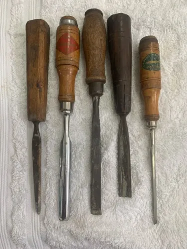 Lote 5 Formoes Goivas Antigos Marcenaria Seculo XIX Raros