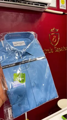 Camisa fibra de bambu gola italiana 