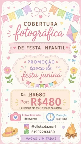 Cobertura fotográfica de festa infantil em Brasília