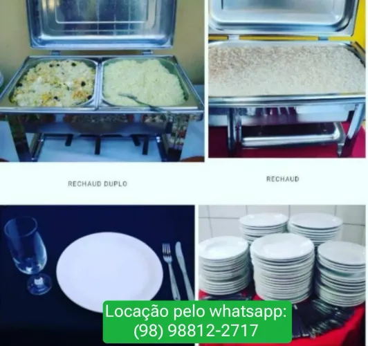 Locação Réchaud, louças 