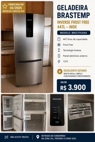 Geladeira Brastemp Inverse 447 L