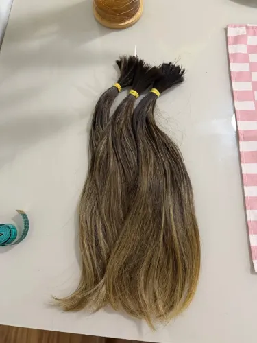 Mega Hair Cabelo Brasileiro Humano com mechas