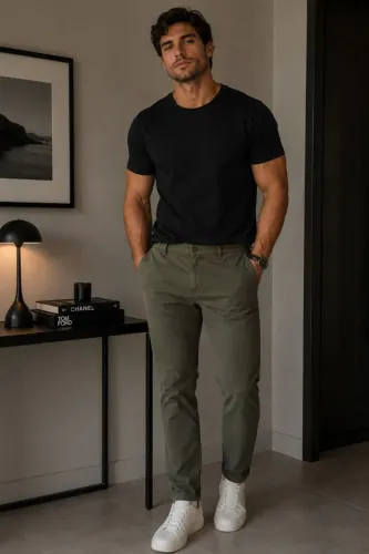 Calça Verde militar N° 46, linda, bonita, bem confortável, design moderno, atual.