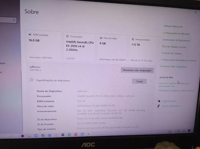 Pc gamer Xenon e5 2650 v4