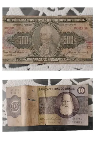 Cédulas e moedas para colecionadores 