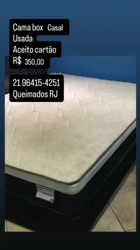 Cama Box com Colchão casal semi nova Queimados