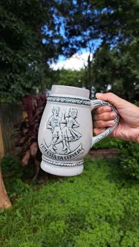 Caneca de chopp em porcelana comemorativa "2ª Festa da Cerveja"