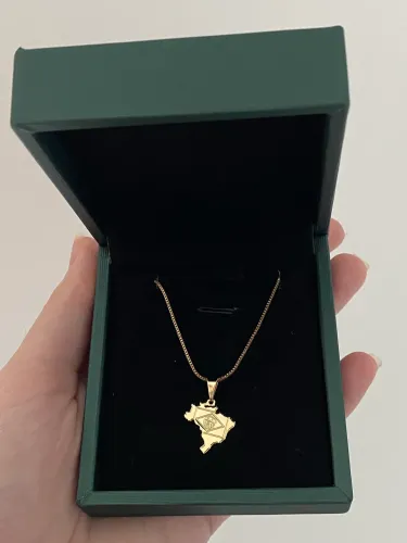 Colar do Brasil com Banho em Ouro 18k + Caixa