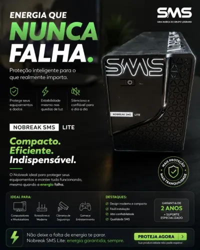 Promoção:  2 Nobreaks  SMS Lite SMS 600 VA