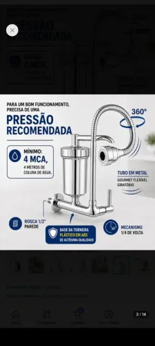 Torneira de Cozinha com Filtro, Bica Flexível e 2 Jatos ? Prateada