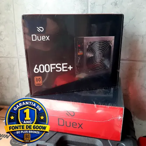 Fonte Gamer Duex 600W 80 Plus Bronze - Potência Real e Segurança (Nova!)