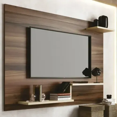 PAINEL PARA TV 42" - 2 Prateleiras - Design Moderno - 110cm Larg x 90cm Alt x 15cm Prof