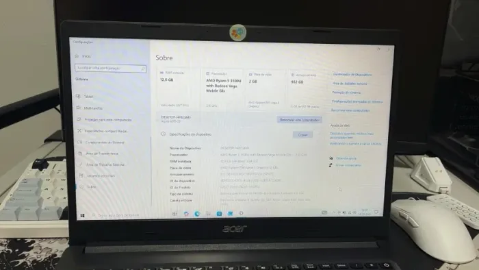 Notebook Acer Aspire A315-23, AMD Ryzen 5 3500U, 12GB RAM, 1TB HDD, Tela HD