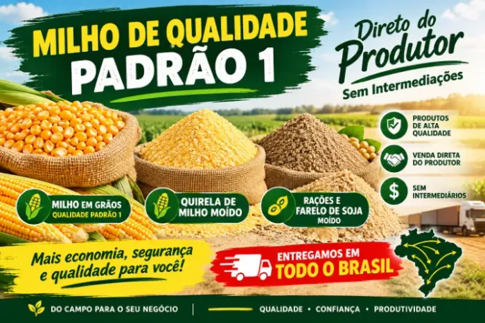 Venda de Milho em Grãos de Qualidade e Demais Produtos Agricolas Direto do Produtor