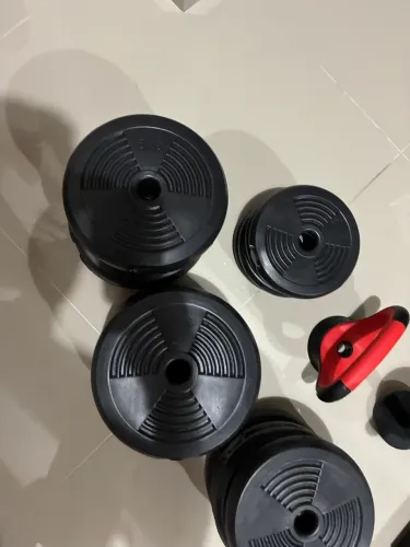 Kit Halteres 6 Em 1 Peso Musculação Até 40kg Ajustável Halter