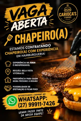 VAGA PARA CHAPEIRO