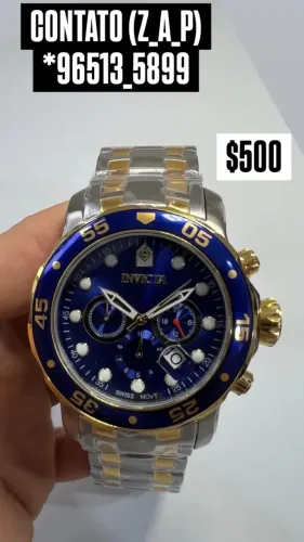 Relógio INVICTA PRO DIVER MISTO COM DOURADO MULTIFUNCIONAL
