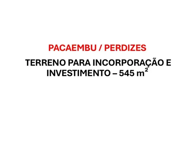 Lote/Terreno para venda possui 545 metros quadrados em Pacaembu - São Paulo - São Paulo