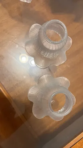 4 Cúpulas de Vidro Fosco para Lustre / Arandela Antiga Vintage