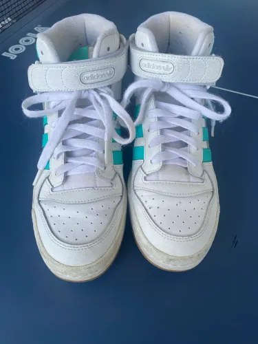 tênis adidas forum mid w branco verde mint gum botinha