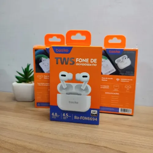 Fone De Ouvido Bluetooth Basike BA-FON6694 Cor Branco
