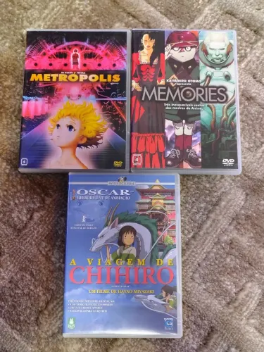 DVDs Animes Cultuados: Metropolis (Tezuka) Memories (Otomo) A Viagem de Chihiro (Miyazaki)