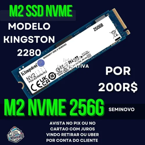 SSD M.2 NVMe 256GB Kingston 2280 - Seminovo