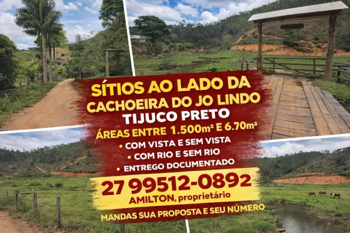 SÍTIO AO LADO DA CACHOEIRA DO JO LINDO - TIJUCO PRETO, PARCELO, TROCO, ACEITO PROPOSTAS 
