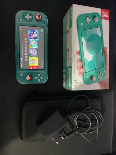 Nintendo Switch Lite Turquesa Desbloqueado + 128GB + Caixa + Capa
