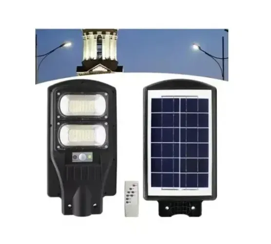 Luminária Solar Led 100w Poste Rua Publica C/sensor/controle Remoto