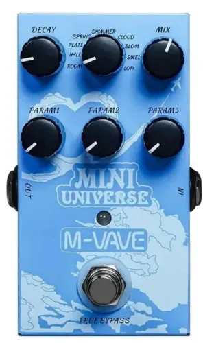 Pedal de reverbe, guitarra e violão 