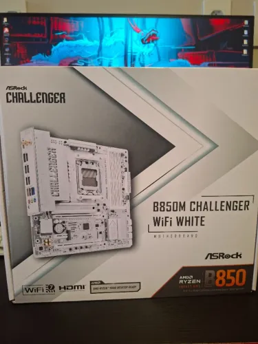 Placa-mãe ASRock B850 Challenger White AM5 DDR5 - Branca - R999