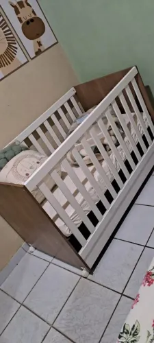 Kit para Bebê: Berço, Colchão, Cortinado, Ninho