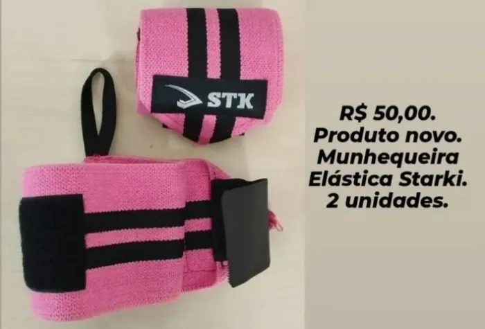 Munhequeira Elástica STARKI Rosa e Preta - Nova