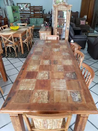 Mesa Mosaico em Patina Creme Demolição 2,40m
